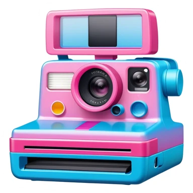 pink/blue gradient polaroid camera sticker