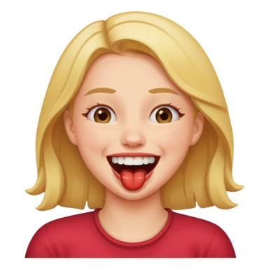 Girl choking herself while laughing sticker