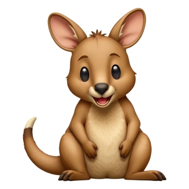 Cinematic Realistic Cute Yawning Kangaroo Portrait Emoji, Head tilted slightly with a dramatic, wide-open yawn, showcasing a soft, textured tawny coat with gently drooping ears and half-closed, drowsy eyes, rendered in exquisite natural detail, high shine, relaxed yet expressive, styled with a dash of rustic charm, soft glowing outline, capturing the essence of a sleepy yet affectionate kangaroo that appears ready to stretch out and settle into a peaceful nap! sticker