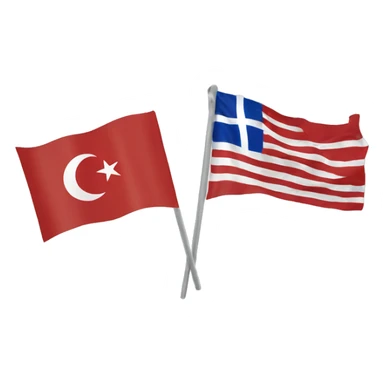 One flag: left side Turkish flag, right side Icelandic flag, faded center sticker