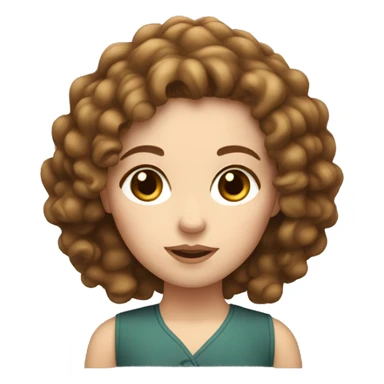White girl with brown curls, cuban sticker