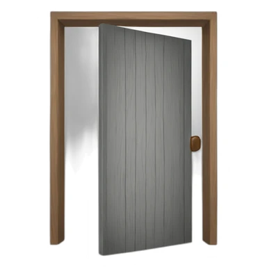 One gray wood open door perspective sticker