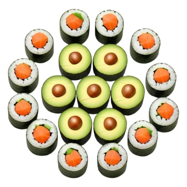 Plate of avocado maki  sticker