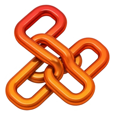 red orange two chain link sticker