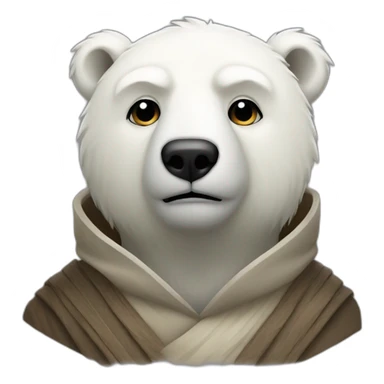 A polar bear jedi sticker
