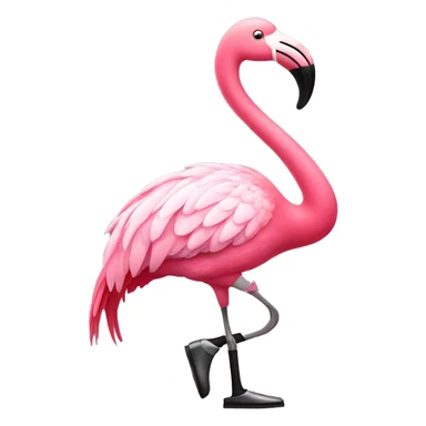 A pink flamingo with tap-dancing shoes sticker