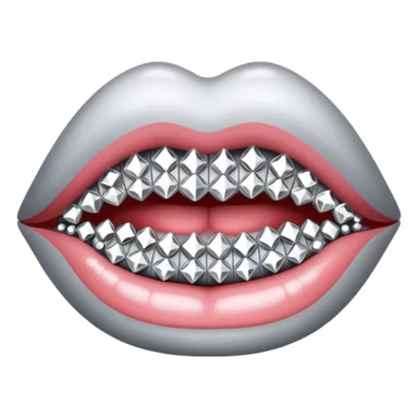Silver lips with silver rhinestones sticker