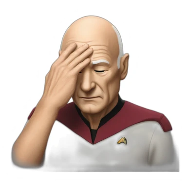 picard face palm photo realistic sticker