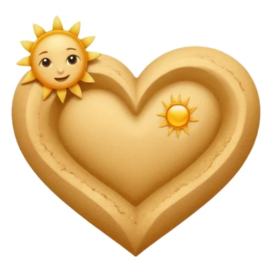 beach themed heart sticker