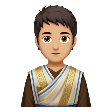 young evil jewish man with greek dress toga sticker