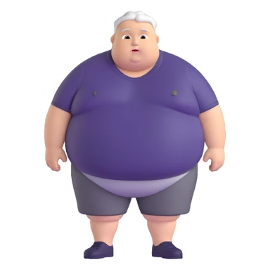 cheerful overweight white American man sticker