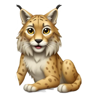 A lynx with a laptop sticker