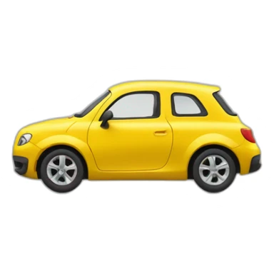 petite voiture jaune de côté sticker
