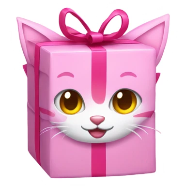 Pink Present with cat ears sticker