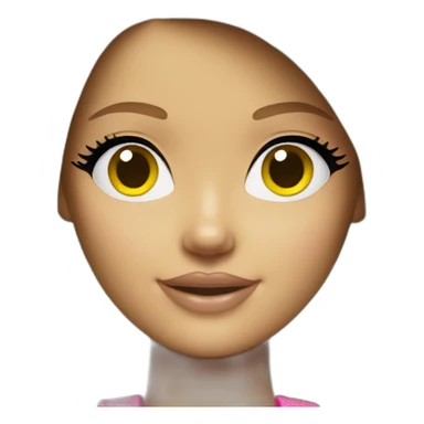 barbie with yellow and green hair  sticker