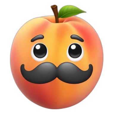 A Peach with retro moustache sticker