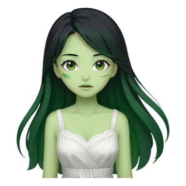 Anime Dragon Lady She/Her Green sticker