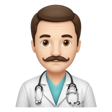 doctor with mustaches sticker