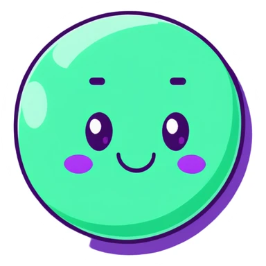 emerald green planet with lighter green spots and a cute beaming face sticker
