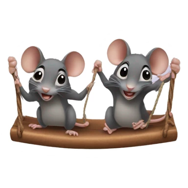 two rats hanging out on a swingset sticker