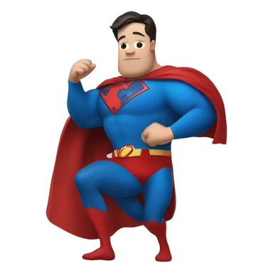 Superman with fat belly and Spider-Man behind him  sticker