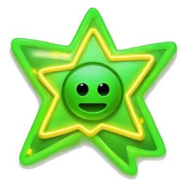 A Star high tech neon green and gold sticker