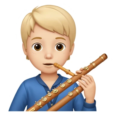 kid plays flute sticker