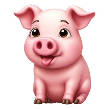 Cute pig send a kiss sticker