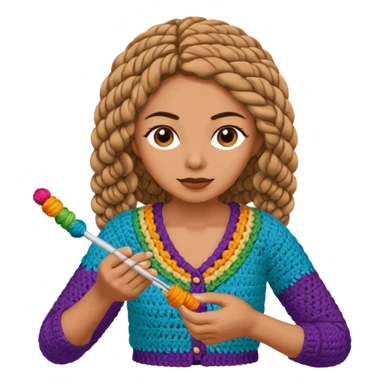 Pegatinas de Mujer tejiendo crochet  sticker