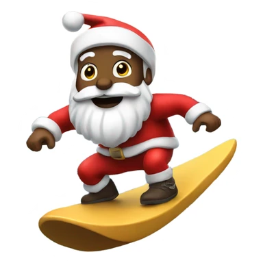 Santa surfing down mountain sticker