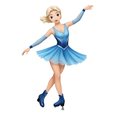 buz pıstının ustunde kayan,yarısma ıcın elbıse gıymıs ve artıstık hareketler yapan kadın emojısı  sticker