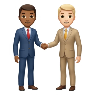 two men in business attire shaking hands sticker