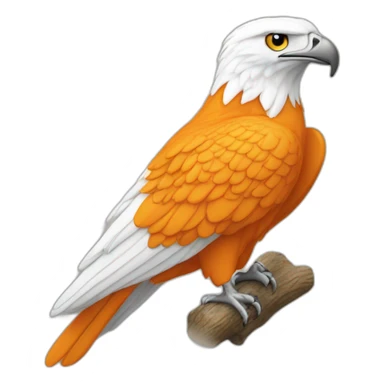 aigle orange blanc survole le globe trrestre sticker