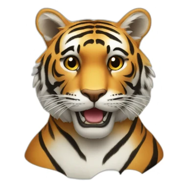 chat sur un tigre sticker