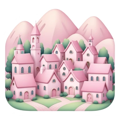 Cute pastel pink village luxury sticker