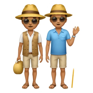 full body man with straw hat sticker