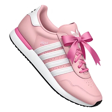 pink adidas sneakers with girly ribbon sticker