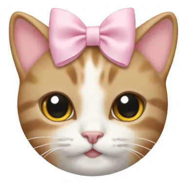 Cat with a light pink bow on it’s head  sticker