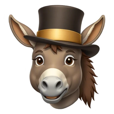 donkey wearing tophat sticker