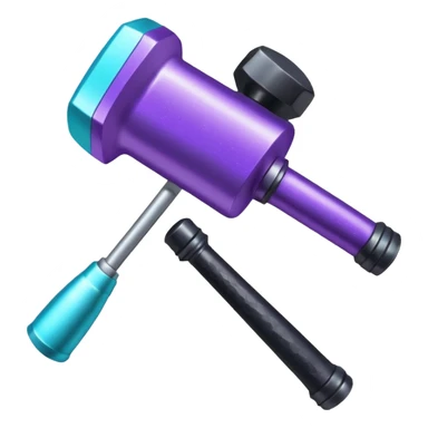 glitter purple and cian hammer ban sticker