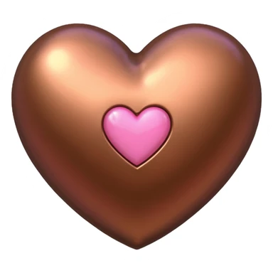 bronze heart with one pink mini heart inside of it  sticker