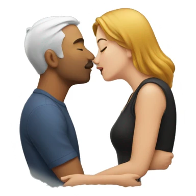 man kissing women sticker