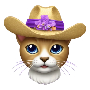 Gato con un sombrero lila  sticker