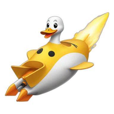 duck on rocket sticker