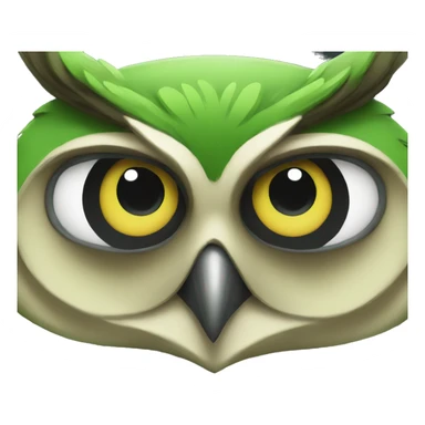 green owl  sticker