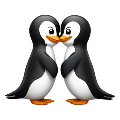 Two pinguins kissing  sticker