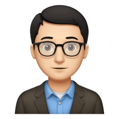 Emoli hombre con lentes poco cabello negro y nariz grande sticker