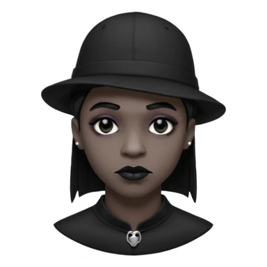 Black goth man with backwards hat  sticker