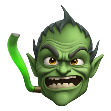 Green goblin smoking pipe sticker