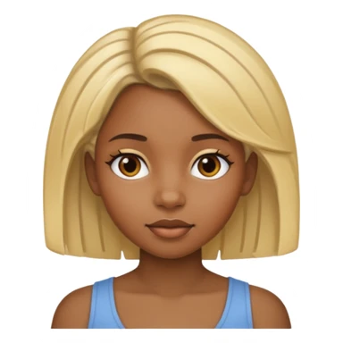 Black girl with blond blonde part in hair sticker